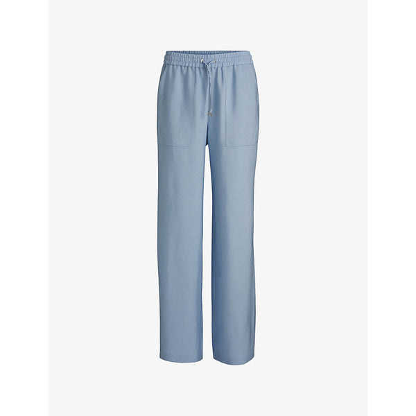 Boss Elasticated-waist wide-leg woven trousers