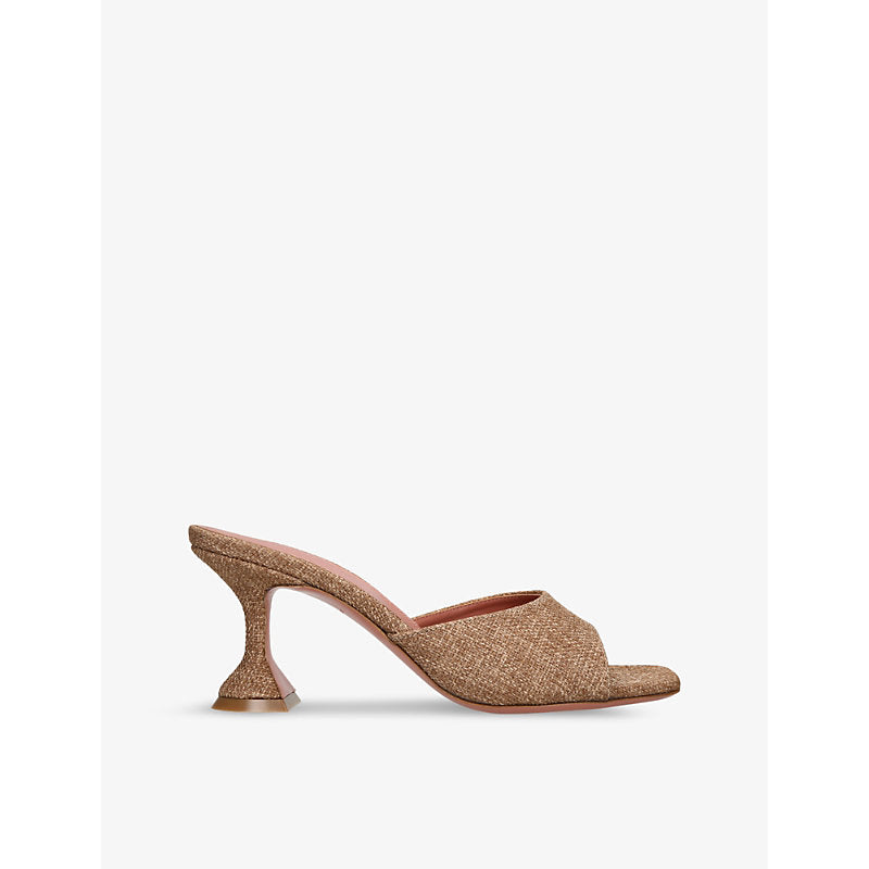 Amina Muaddi Lupita 70 canvas heeled mules