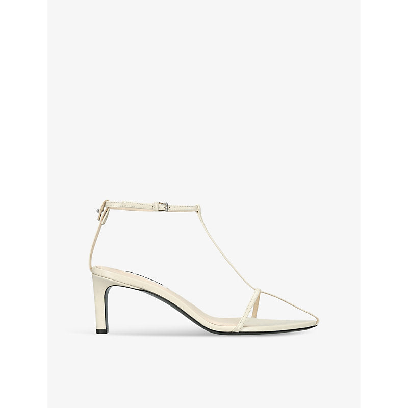 Jil Sander Cadged pointed-toe calf-leather kitten heels