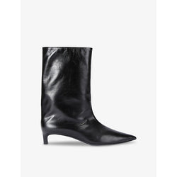 Jil Sander Pointed-toe kitten-heel leather ankle boots