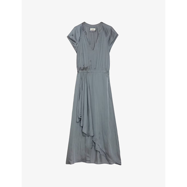 Zadig&Voltaire Randall V-neck raglan-sleeve satin midi dress