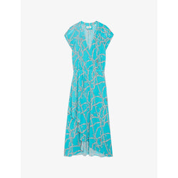 Zadig&Voltaire Randall chain-print V-neck silk midi dress | ZADIG&VOLTAIRE