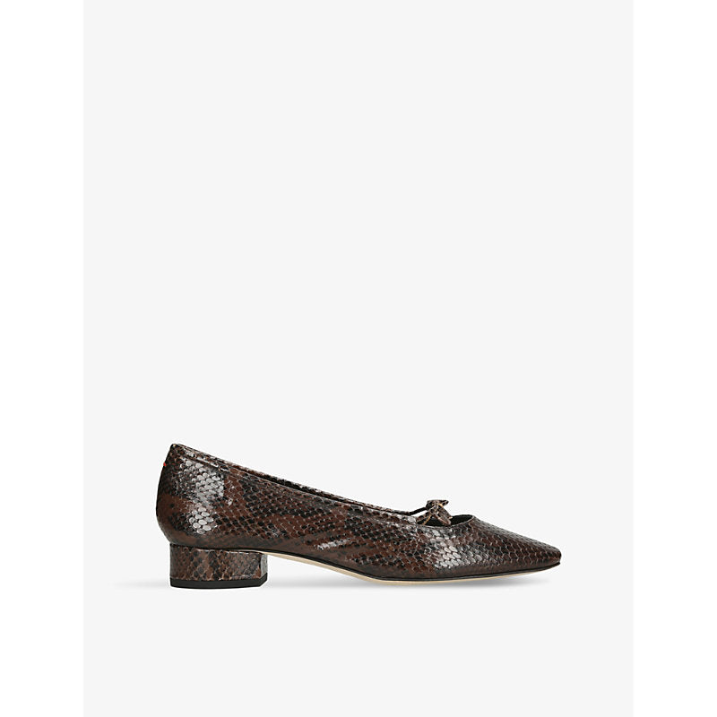 Aeyde Darya 25 snake-embossed patent-leather ballet flats | Aeyde