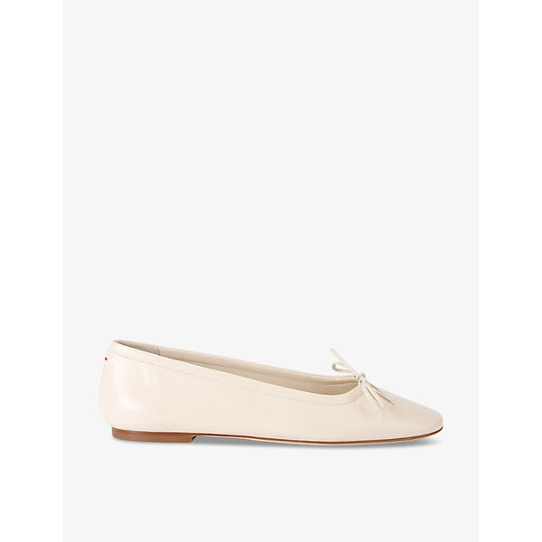  Aeyde Delfina bow-embellished leather ballet flats