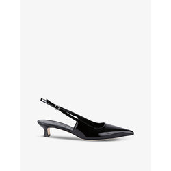 Aeyde Catrina patent-leather slingback courts