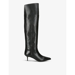 Aeyde Zsazsa 55 pointed-toe leather knee-high boots