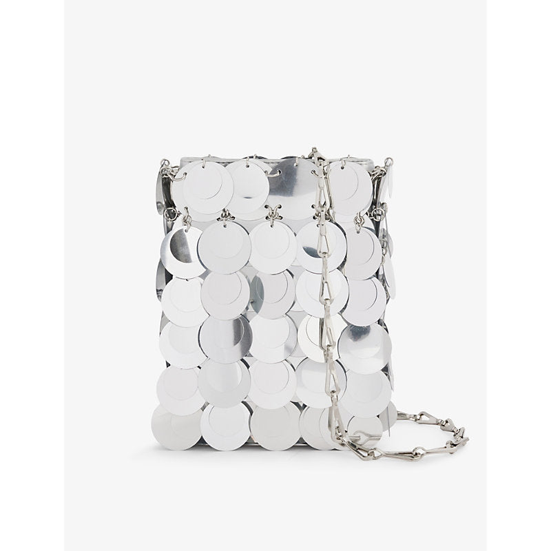  Rabanne Sparkle mini woven clutch