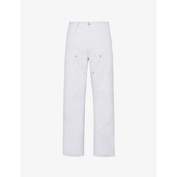  Carhartt Wip Straight-leg mid-rise organic-cotton trousers