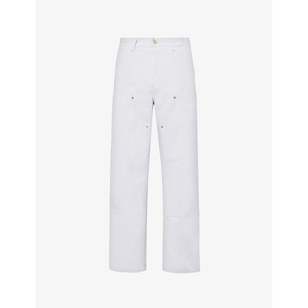  Carhartt Wip Straight-leg mid-rise organic-cotton trousers