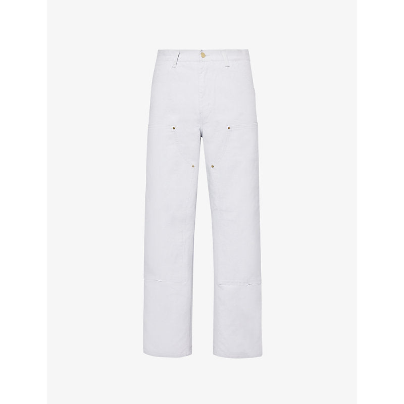  Carhartt Wip Straight-leg mid-rise organic-cotton trousers