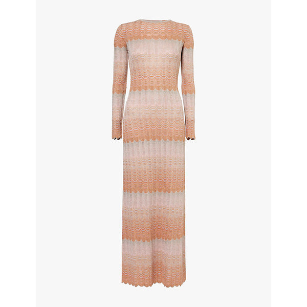 Missoni Cut-out metallic-weave knitted maxi dress