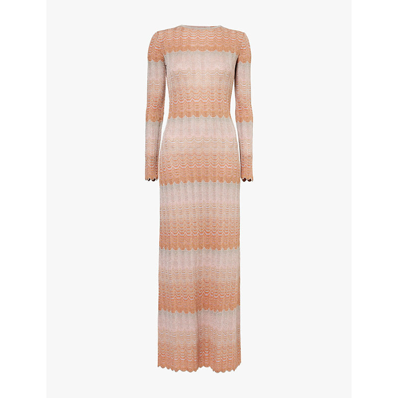 Missoni Cut-out metallic-weave knitted maxi dress | MISSONI