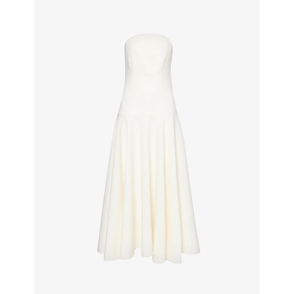 Roland Mouret Boned flared-hem crepe midi dress