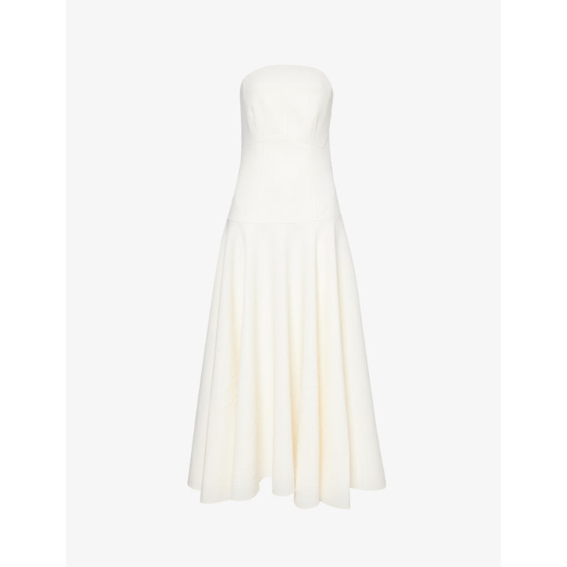 Roland Mouret Boned flared-hem crepe midi dress | ROLAND MOURET