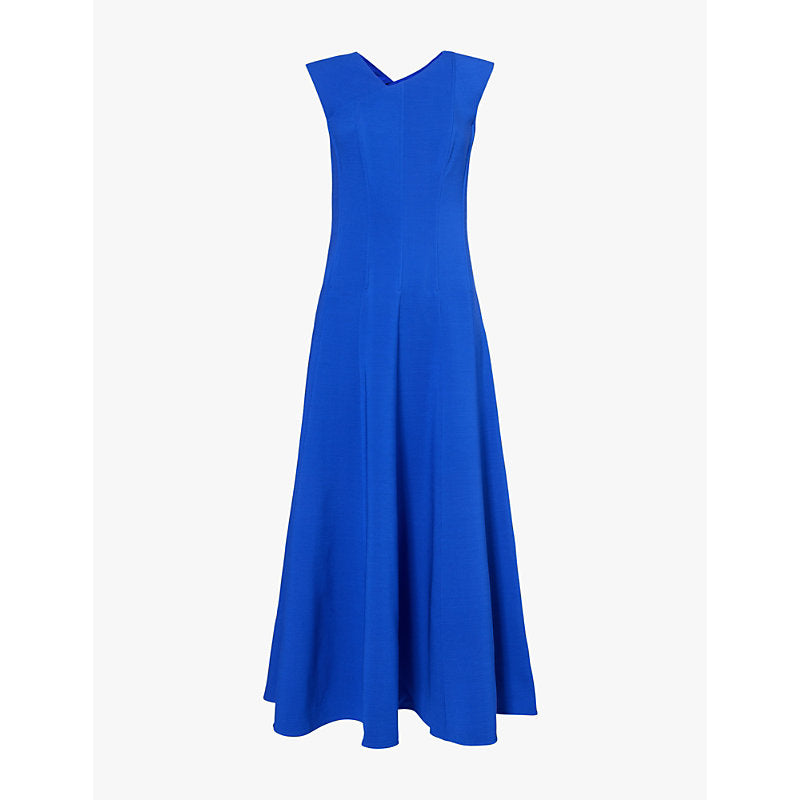 Roland Mouret Sleeveless V-neck silk-blend midi dress | ROLAND MOURET