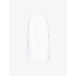  Theory Darted regular-fit linen midi skirt