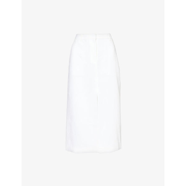  Theory Darted regular-fit linen midi skirt