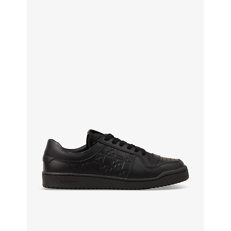 Sandro Logo-embossed leather low-top trainers