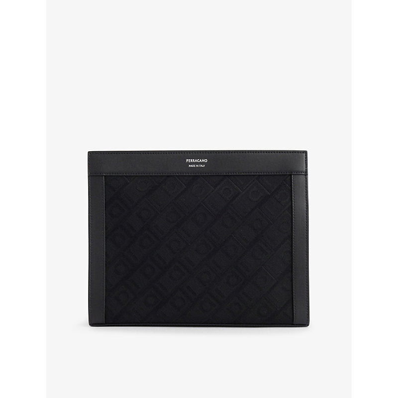 Ferragamo Monogram-print woven pouch | Ferragamo