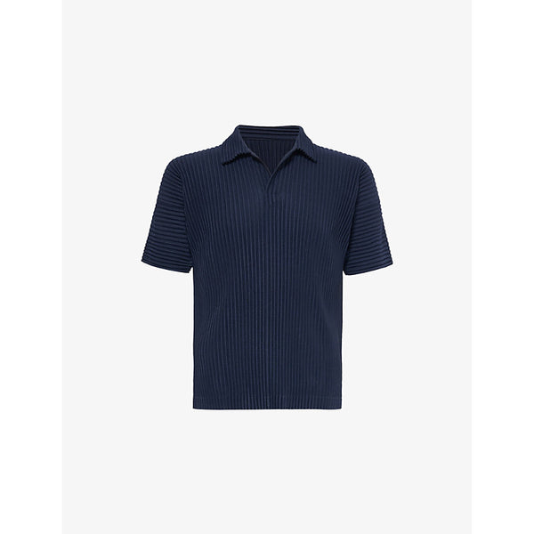 Homme Plisse Issey Miyake Pleated short-sleeves relaxed-fit knitted polo shirt