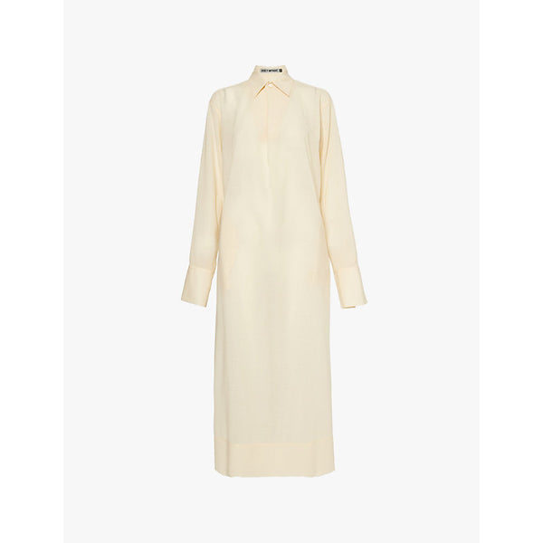 Issey Miyake Enclothe Layered long-sleeves wool-blend midi dress | ISSEY MIYAKE