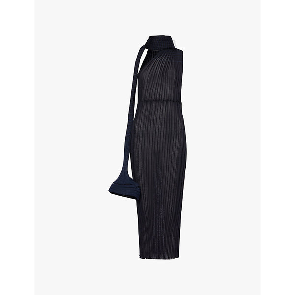 Issey Miyake Asagao one-shoulder knitted midi dress | ISSEY MIYAKE