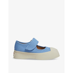 Marni Branded contrast-sole cotton low-top trainers