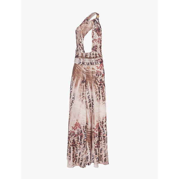  Jaded London Leopard-print cut-out stretch-woven maxi dress