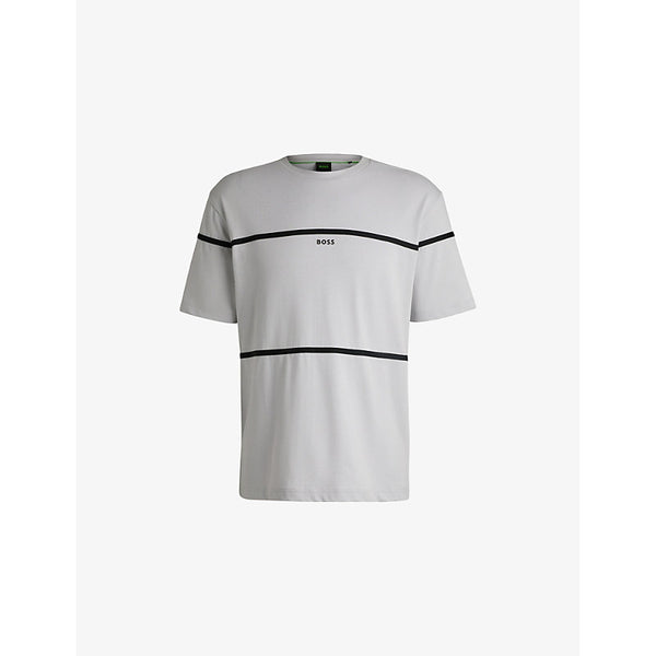 Boss Striped relaxed-fit cotton-jersey T-shirt