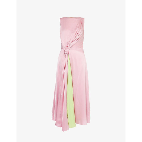 Roksanda Talura drape-front silk midi dress | ROKSANDA