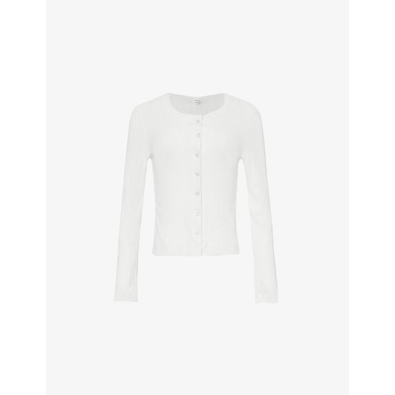  Leset Slim cotton-pointelle cardigan