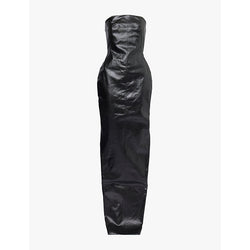 Rick Owens Laminated slim-fit denim-blend maxi dress | RICK OWENS