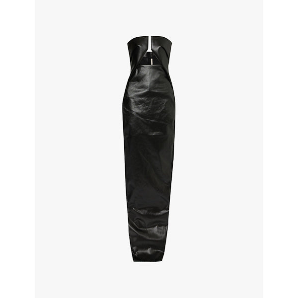 Rick Owens Abito cut-out denim-blend maxi dress