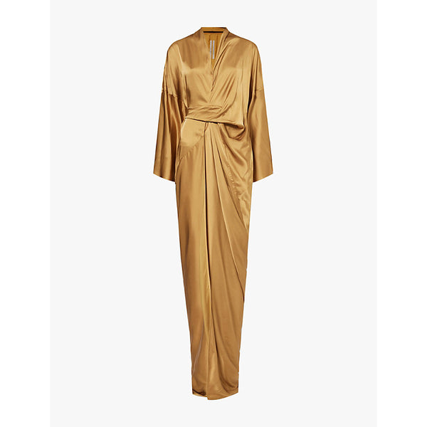 Rick Owens Wrap-front V-neck satin maxi dress