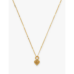 Missoma Mini Ridge Heart 18ct yellow gold-plated brass pendant necklace