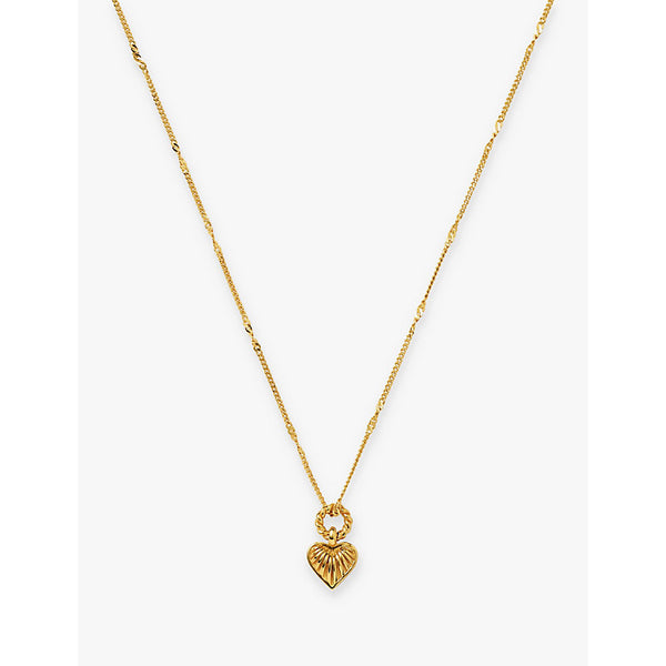 Missoma Mini Ridge Heart 18ct yellow gold-plated brass pendant necklace