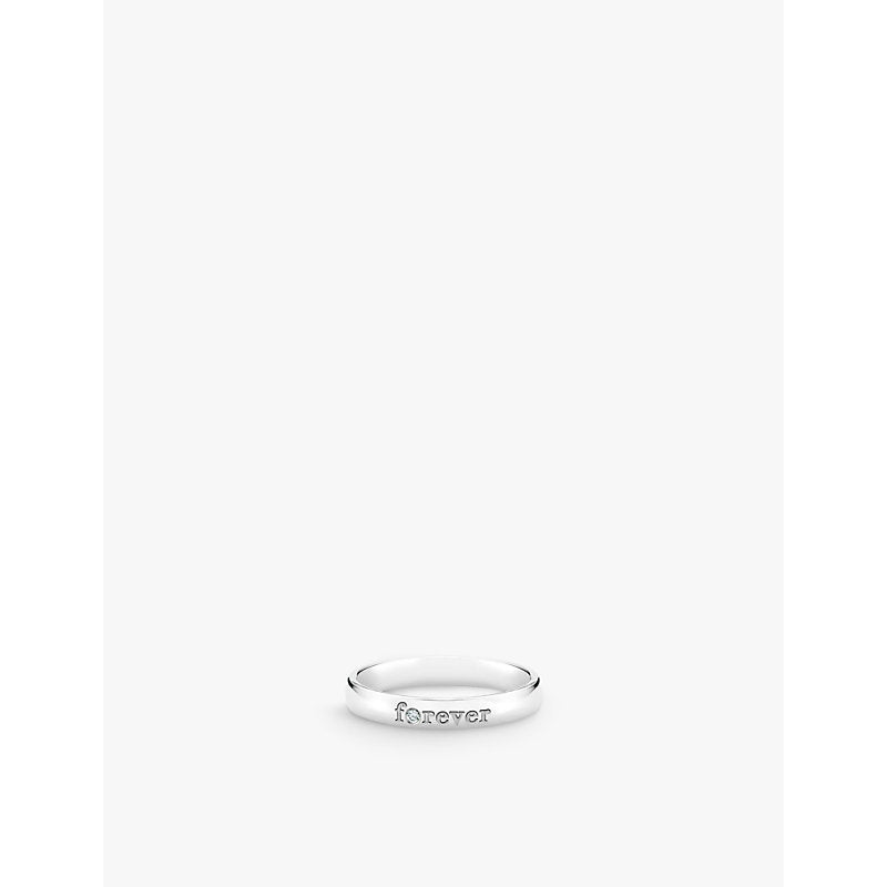 De Beers Jewellers Forever platinum and 0.01ct brilliant-cut diamond wedding ring