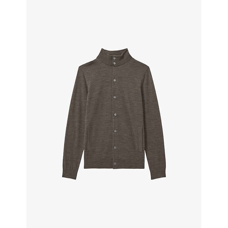  Reiss Harlow funnel-neck wool cardigan