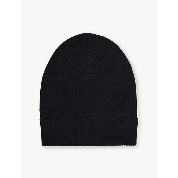  Rick Owens Folded-brim ribbed virgin-wool beanie hat