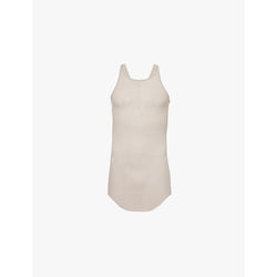  Rick Owens Raw-hem sleeveless woven-blend top