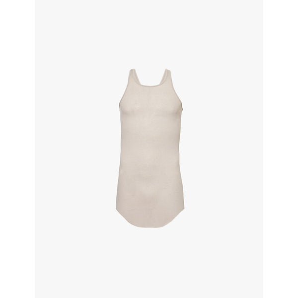  Rick Owens Raw-hem sleeveless woven-blend top