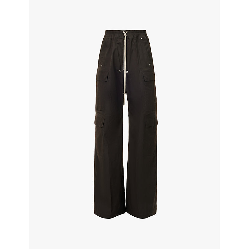  Rick Owens Belas wide-leg relaxed-fit cotton cargo trousers