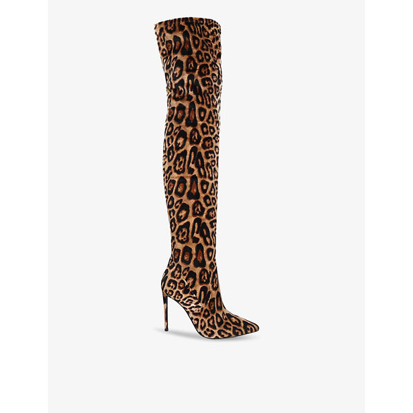 Steve Madden Vava leopard-print velvet over-the-knee boots