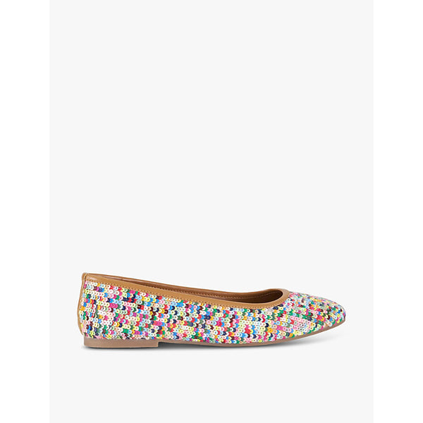 Dune Highlite sequin-embellished woven ballet flats