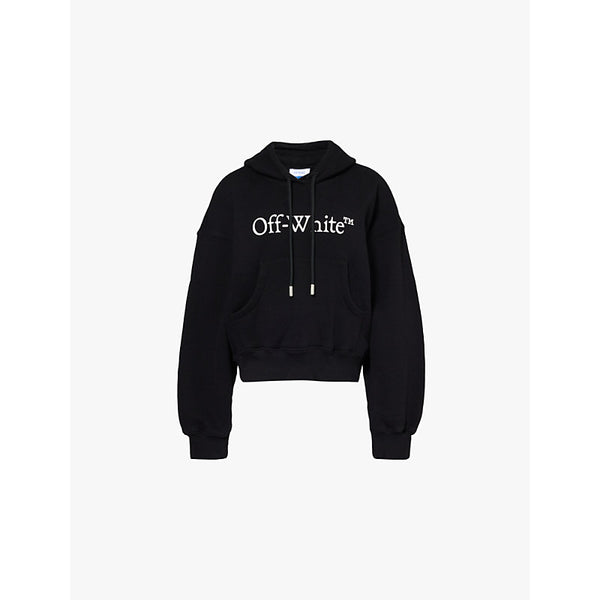  Off-White C/O Virgil Abloh Logo-print oversized cotton-blend jersey hoody