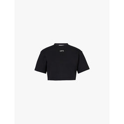  Off-White C/O Virgil Abloh Stamp brand-embroidered cotton-blend jersey T-shirt