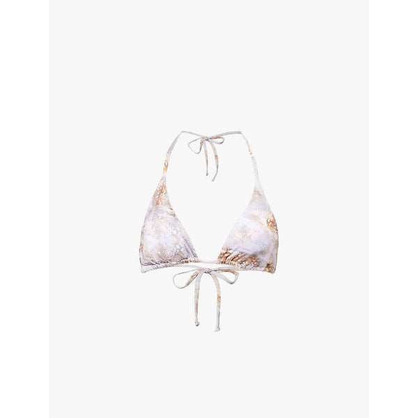 Gracejacob Sahara graphic-print bikini top