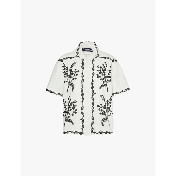  Jacquemus La Chemise graphic-print relaxed-fit cotton-poplin shirt