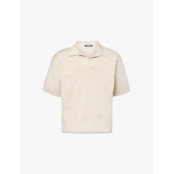  Jacquemus Le polo Bacino grid-pattern knitted polo shirt