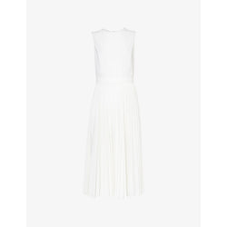 Theory Pleated sleeveless woven midi dress | THEORY